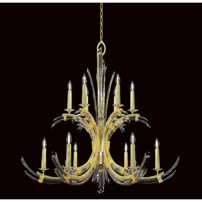 Fine Art Handcrafted Lighting Trevi 12 Light 42" Wide Crystal Abstract Chandelier