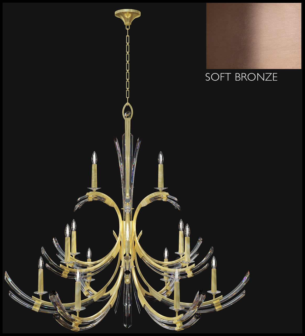 Trevi 15 Light 56" Wide Crystal Abstract Chandelier