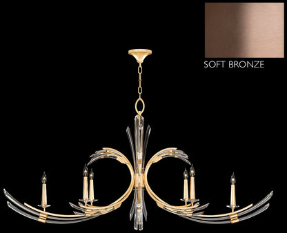 Trevi 6 Light 68" Wide Crystal Abstract Chandelier