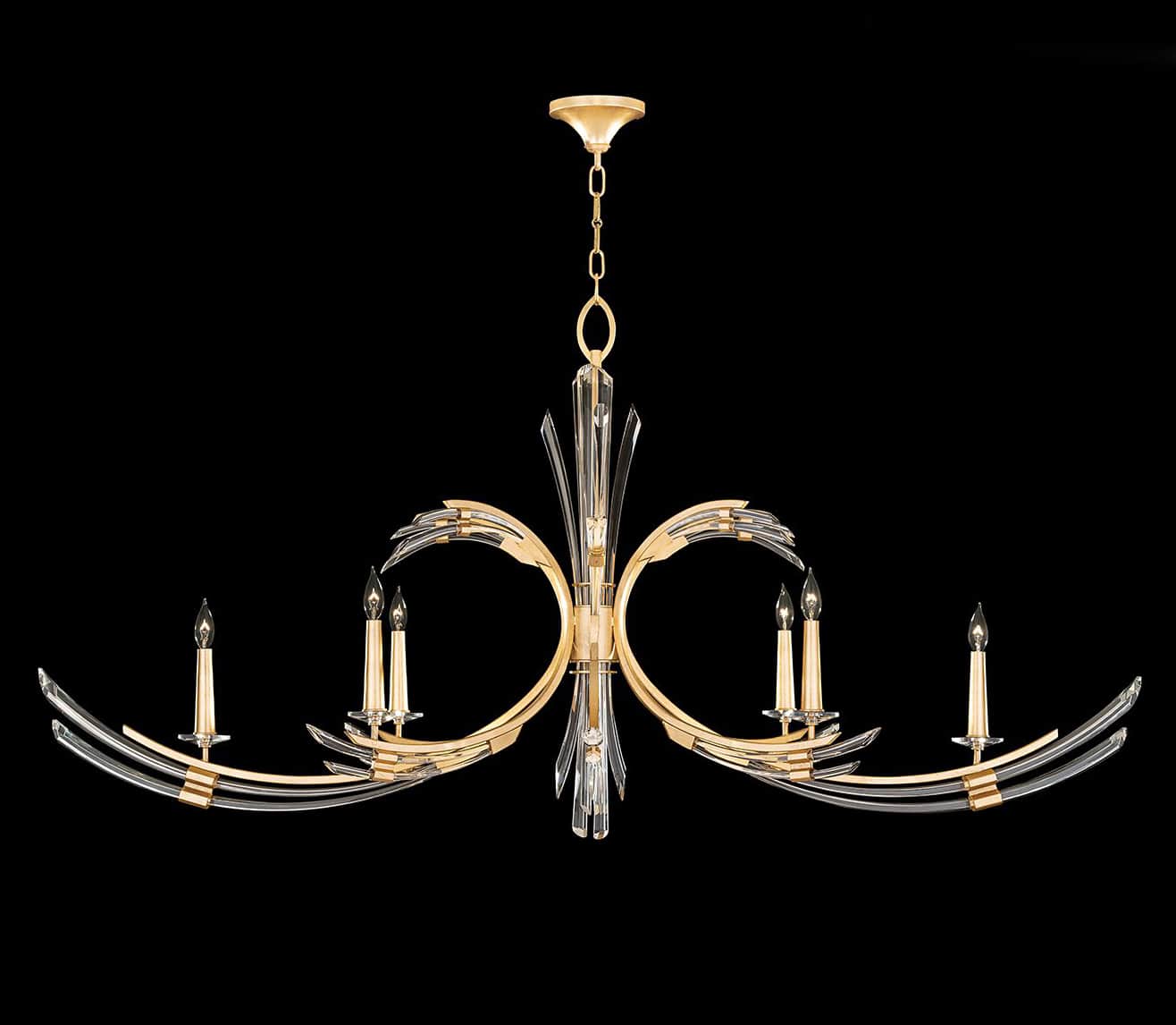 Trevi 6 Light 68" Wide Crystal Abstract Chandelier