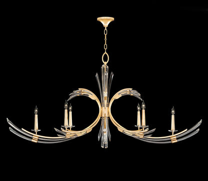 Trevi 6 Light 68" Wide Crystal Abstract Chandelier