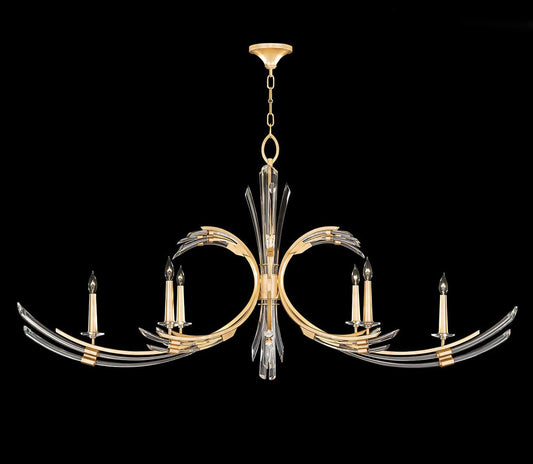 Trevi 6 Light 68" Wide Crystal Abstract Chandelier