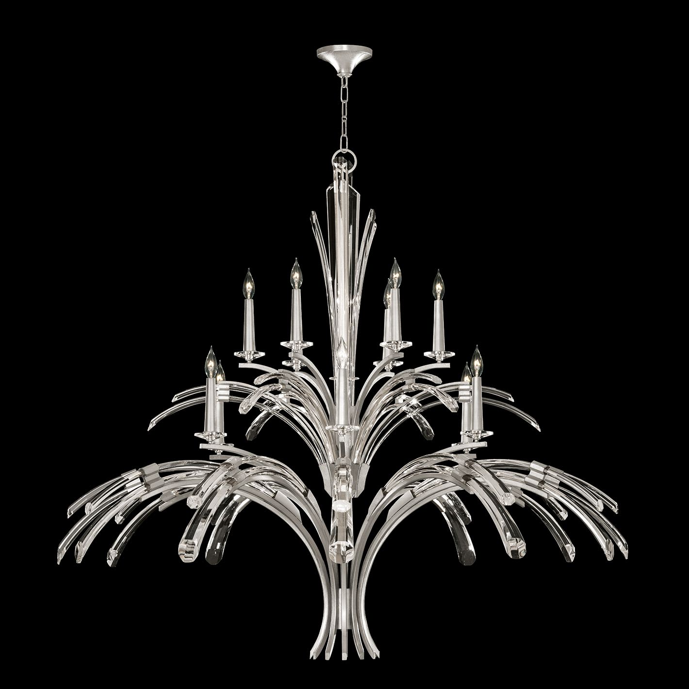 Trevi 12 Light 56" Wide Crystal Abstract Chandelier