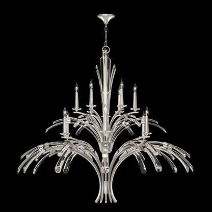 Fine Art Handcrafted Lighting Trevi 12 Light 56" Wide Crystal Abstract Chandelier