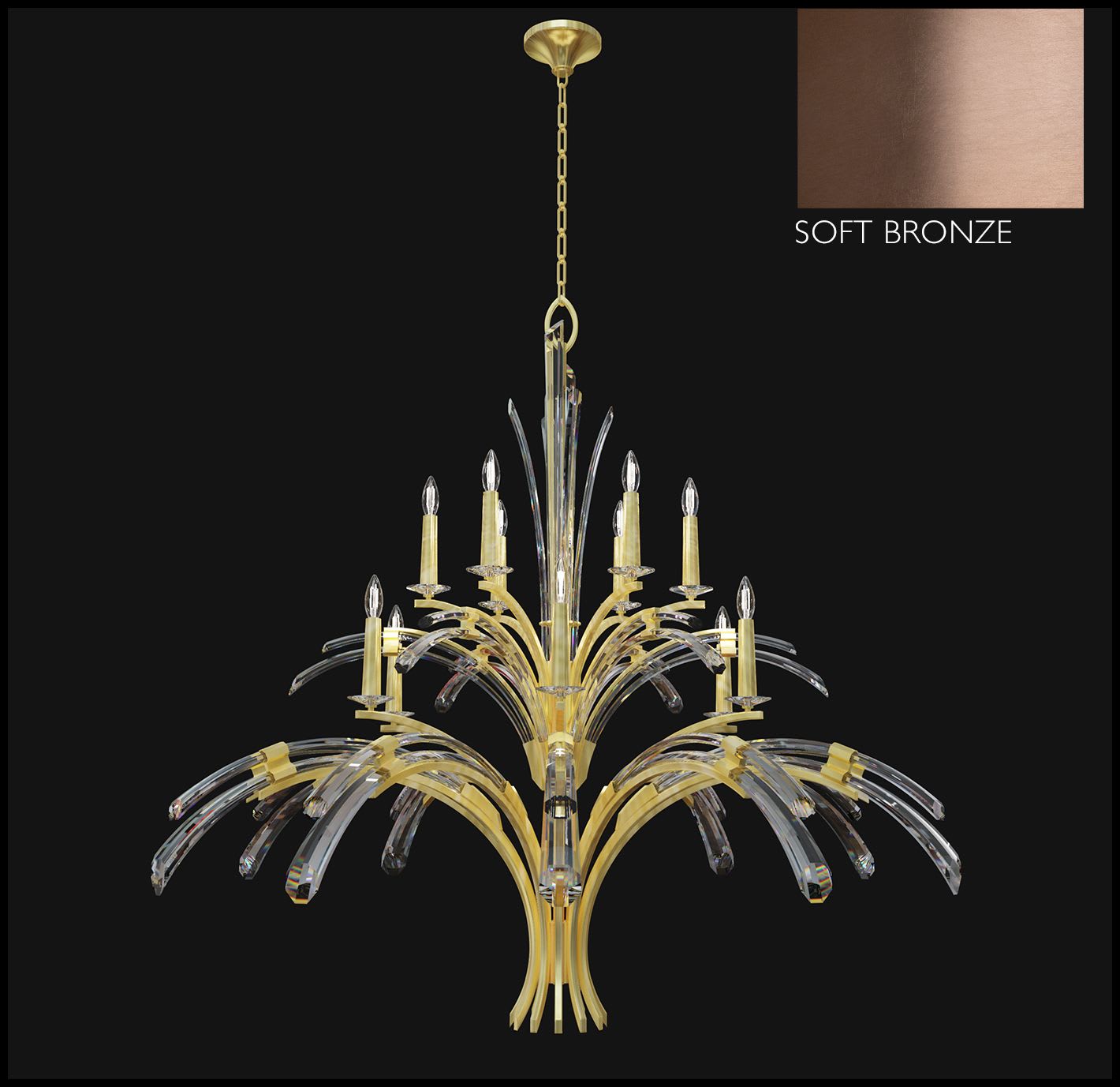 Trevi 12 Light 56" Wide Crystal Abstract Chandelier