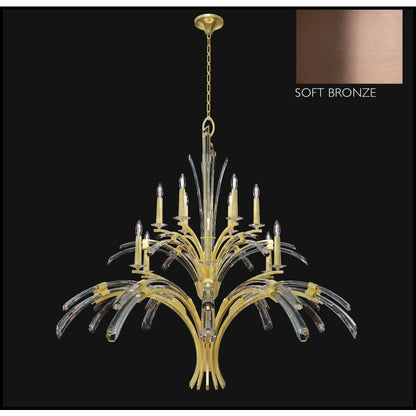 Fine Art Handcrafted Lighting Trevi 12 Light 56" Wide Crystal Abstract Chandelier