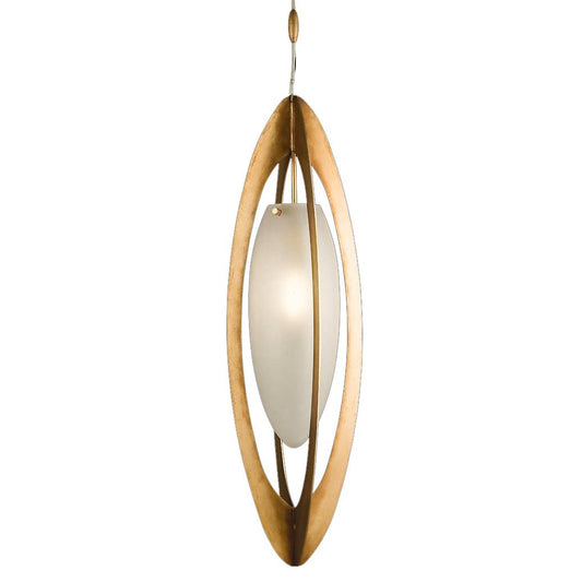 Staccato Gold Single-Light Mini Pendant with Repeating Bold Profile Lines