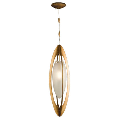 Staccato Gold Single-Light Mini Pendant with Repeating Bold Profile Lines