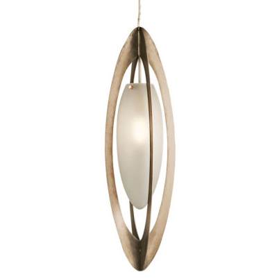Staccato Silver Single-Light Mini Pendant with Repeating Bold Profile Lines