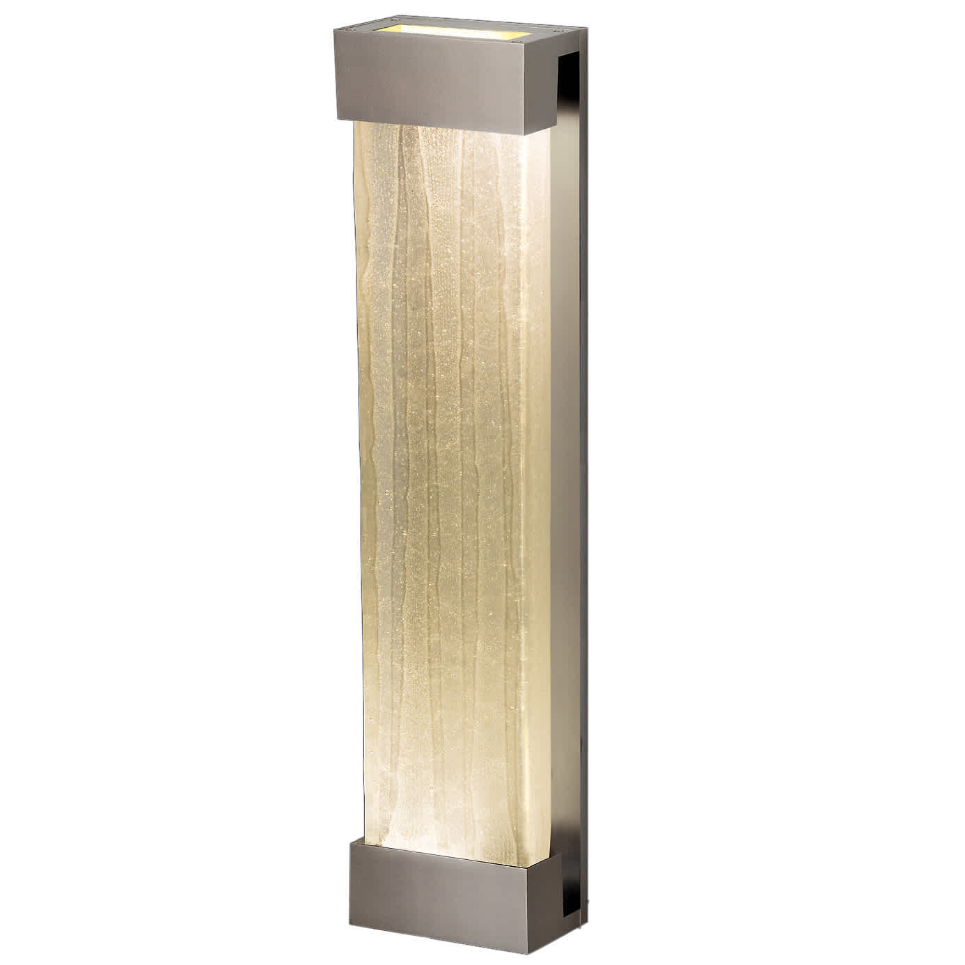 Crystal Bakehouse 7x30 Two-Light Wall Sconce with Rectangular Crystal Spires Fused Glass Panel