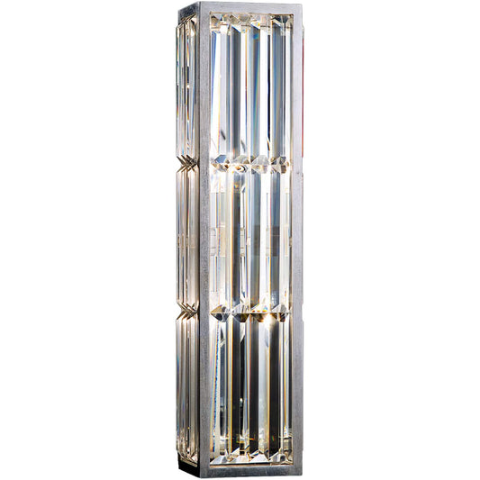 Crystal Enchantment Two-Light Wall Sconce with Multi-Faceted Crystal Panels