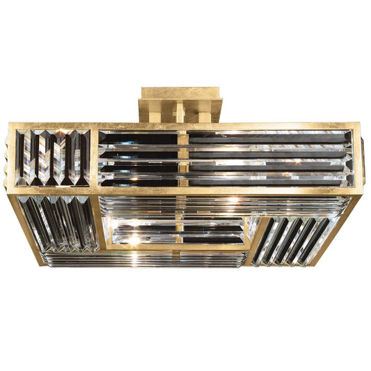 Crystal Enchantment 4 Light 25" Wide Semi Flush Square Ceiling Fixture