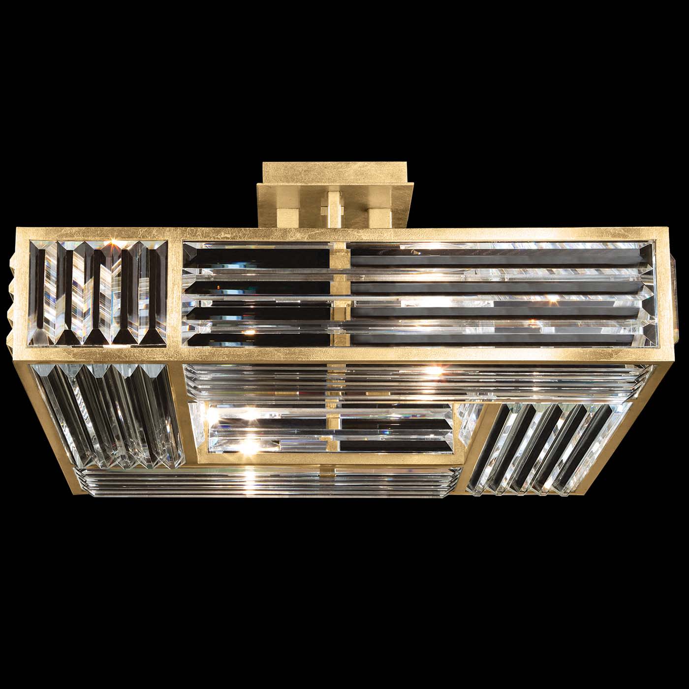 Crystal Enchantment 4 Light 25" Wide Semi Flush Square Ceiling Fixture