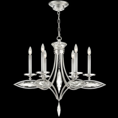 Fine Art Handcrafted Lighting 6 Light 1 Tier Chandelier with Hand-Cut Faceted Crystals from the Marquise Collection