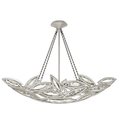 Fine Art Handcrafted Lighting Marquise 7 Light Foyer Pendant with Faceted Crystal Shade