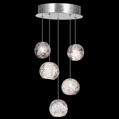 Fine Art Handcrafted Lighting Natural Inspirations 5 Light 12" Wide LED Crystal Multi Light Pendant