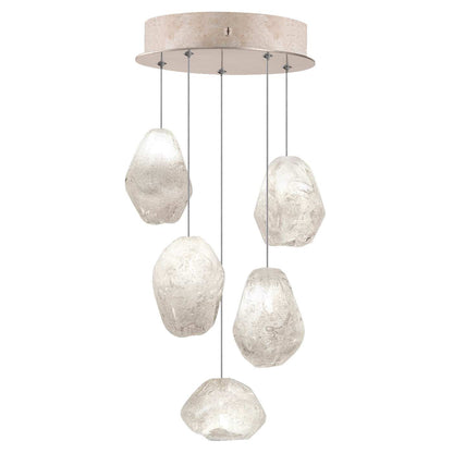 Natural Inspirations 5 Light 12" Wide LED Crystal Multi Light Pendant