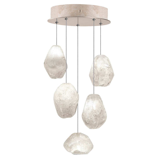 Natural Inspirations 5 Light 12" Wide LED Crystal Multi Light Pendant