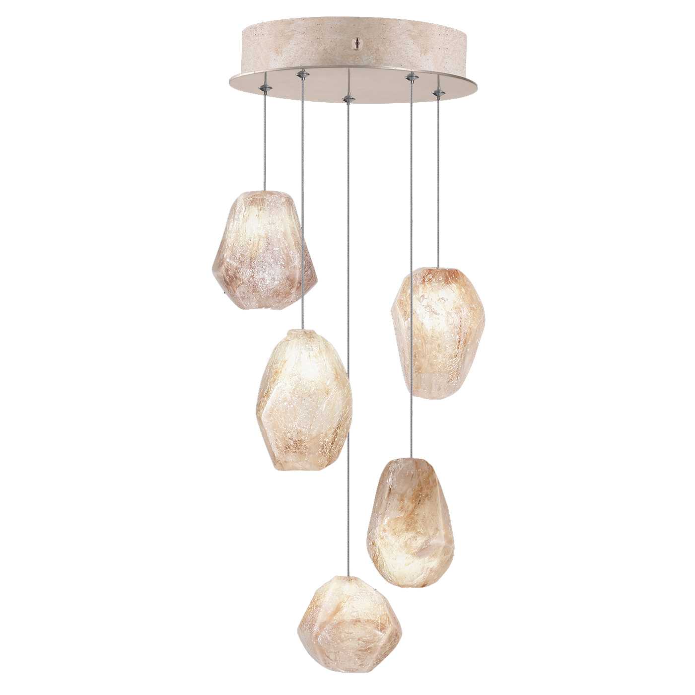 Natural Inspirations 5 Light 12" Wide LED Crystal Multi Light Pendant