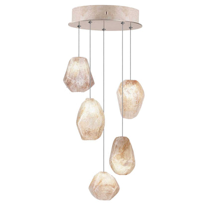Natural Inspirations 5 Light 12" Wide LED Crystal Multi Light Pendant
