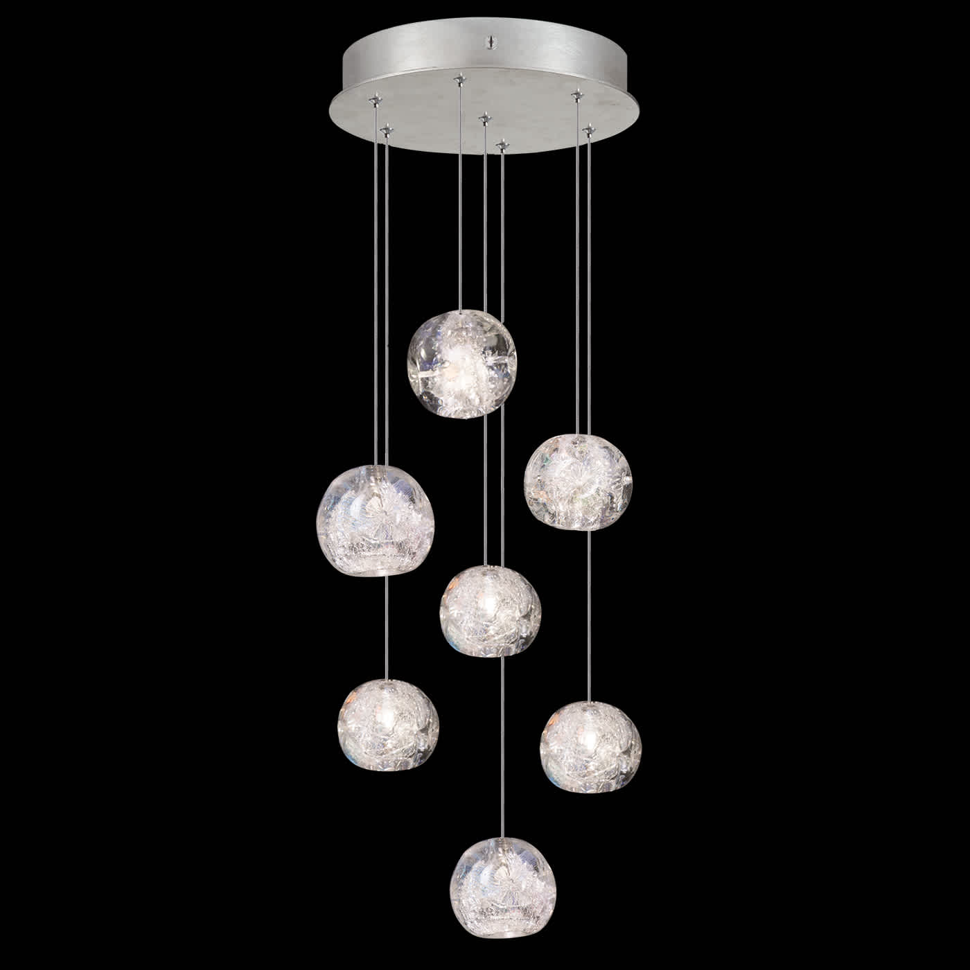 Natural Inspirations 7 Light 14" Wide LED Crystal Multi Light Pendant