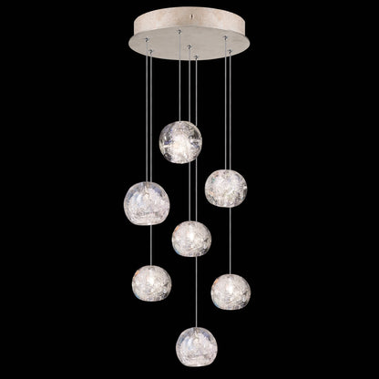 Natural Inspirations 7 Light 14" Wide LED Crystal Multi Light Pendant