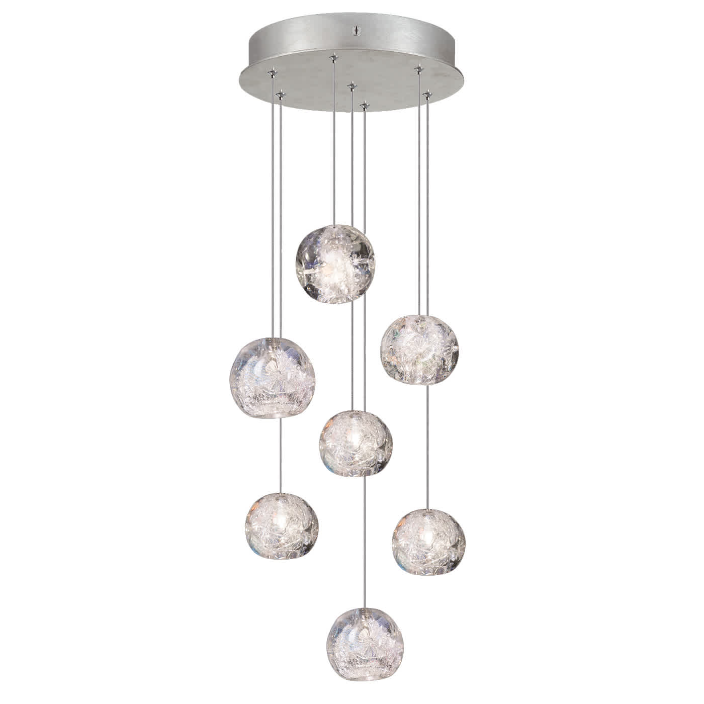 Natural Inspirations 7 Light 14" Wide LED Crystal Multi Light Pendant