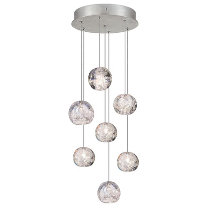 Natural Inspirations 7 Light 14" Wide LED Crystal Multi Light Pendant