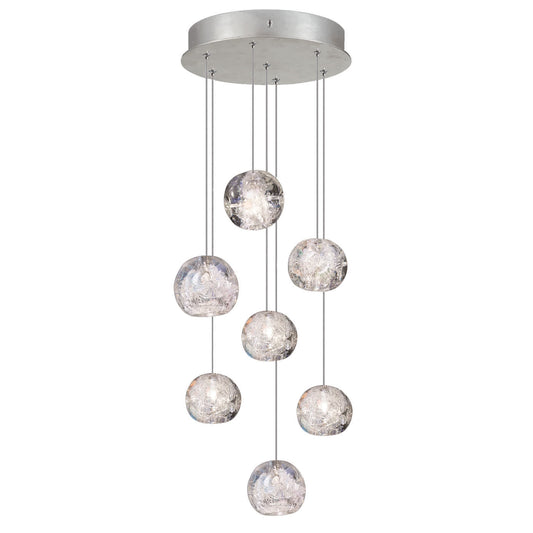 Natural Inspirations 7 Light 14" Wide LED Crystal Multi Light Pendant