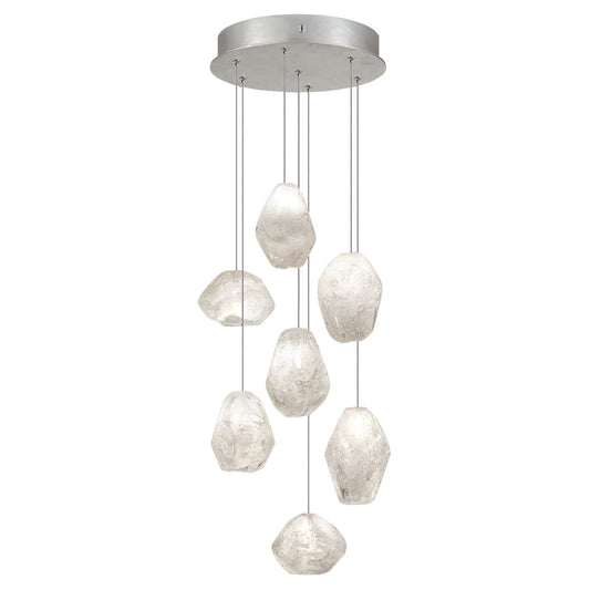 Natural Inspirations 7 Light 14" Wide LED Crystal Multi Light Pendant