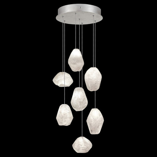 Fine Art Handcrafted Lighting Natural Inspirations 7 Light 14" Wide LED Crystal Multi Light Pendant