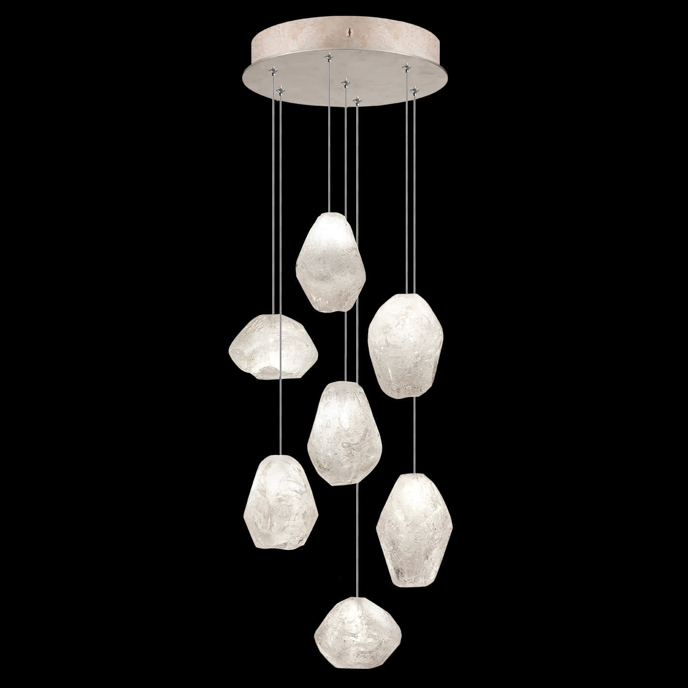 Natural Inspirations 7 Light 14" Wide LED Crystal Multi Light Pendant
