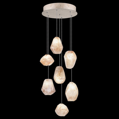 Fine Art Handcrafted Lighting Natural Inspirations 7 Light 14" Wide LED Crystal Multi Light Pendant