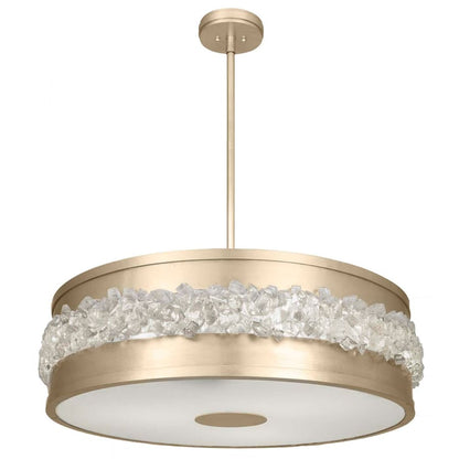 Fine Art Handcrafted Lighting Arctic Halo 3 Light 9" High Crystal Drum Chandelier