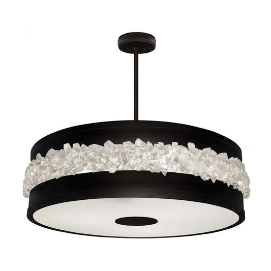 Fine Art Handcrafted Lighting Arctic Halo 3 Light 9" High Crystal Drum Chandelier