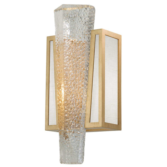 Crownstone Single Light 15" Tall Wall Sconce with Linen Shade