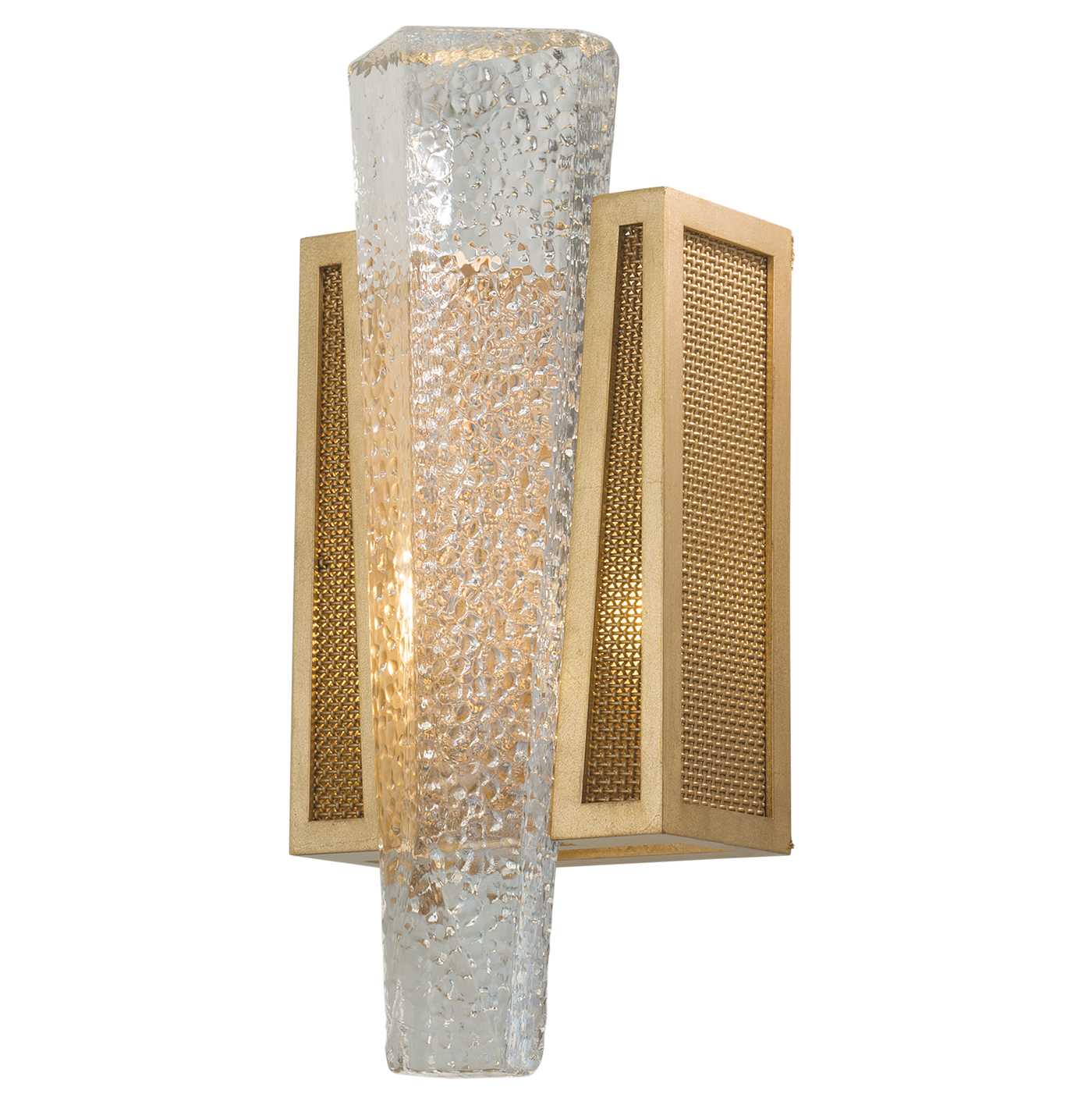 Crownstone Single Light 15" Tall Wall Sconce with Metal Mesh Shade