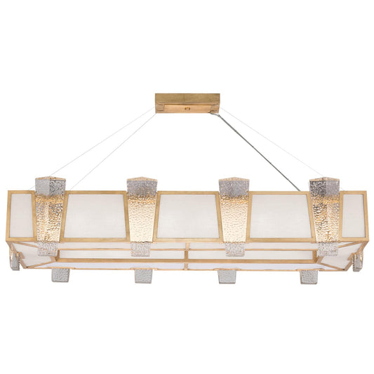 Crownstone 16 Light 52" Wide Linear Chandelier with Linen Shade