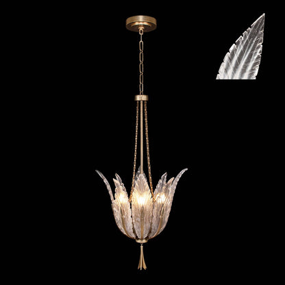 Plume 4 Light 18" Wide Crystal Pendant