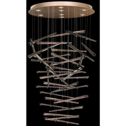 Fine Art Handcrafted Lighting Elevate 8 Light 34" Wide LED Abstract Multi Light Pendant