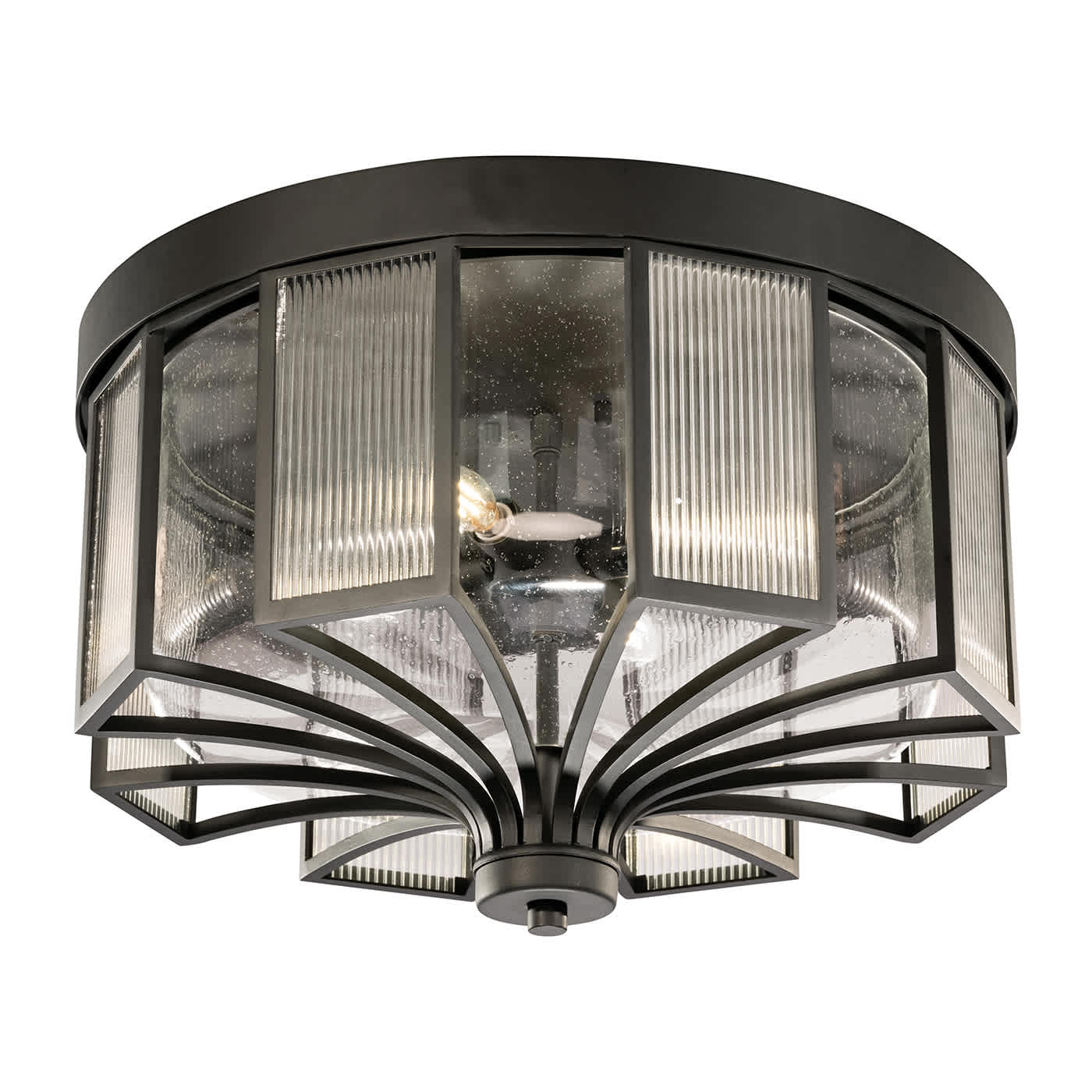 Bristol 4 Light 22" Wide Flush Mount Drum Outdoor Ceiling Fixture