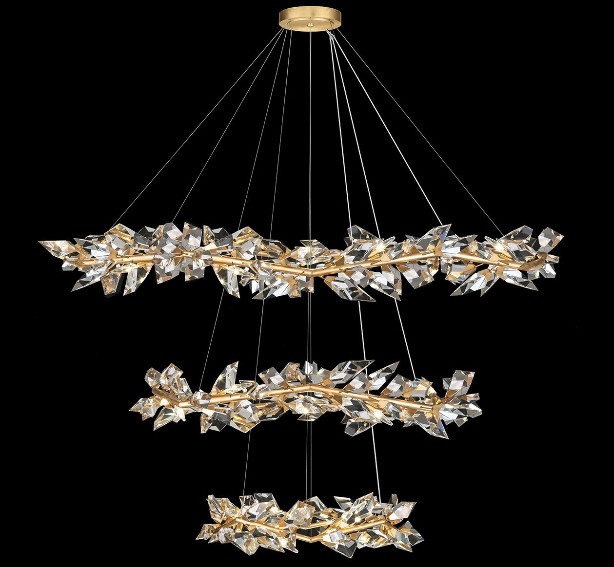 Foret 35 Light 71" Wide Crystal Ring Chandelier
