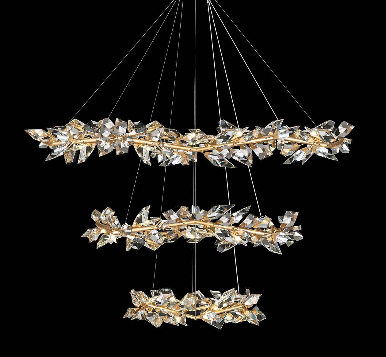 Foret 35 Light 71" Wide Crystal Ring Chandelier