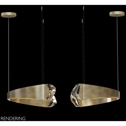 Fine Art Handcrafted Lighting Strata 49" Wide LED Crystal Multi Light Pendant