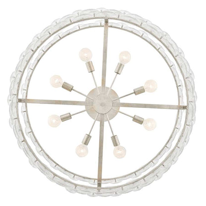 Fredrick Ramond Rene 8 Light 45" Wide Ring Chandelier with Pressed Glass Disks