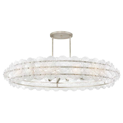 Fredrick Ramond Rene 10 Light 60" Wide Ring Chandelier with Pressed Glass Disks