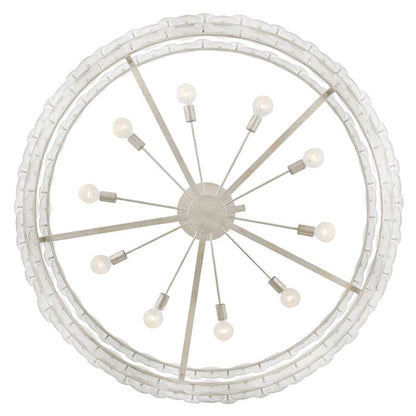 Fredrick Ramond Rene 10 Light 60" Wide Ring Chandelier with Pressed Glass Disks