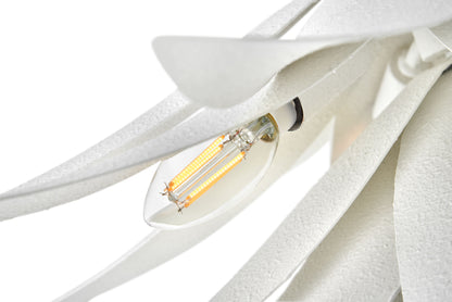 Agave 7 Light 26" Wide Taper Candle Pendant with Hand Sculpted Steel Leaves