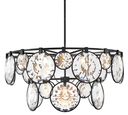 Nala 15 Light 40" Wide Crystal Waterfall Chandelier