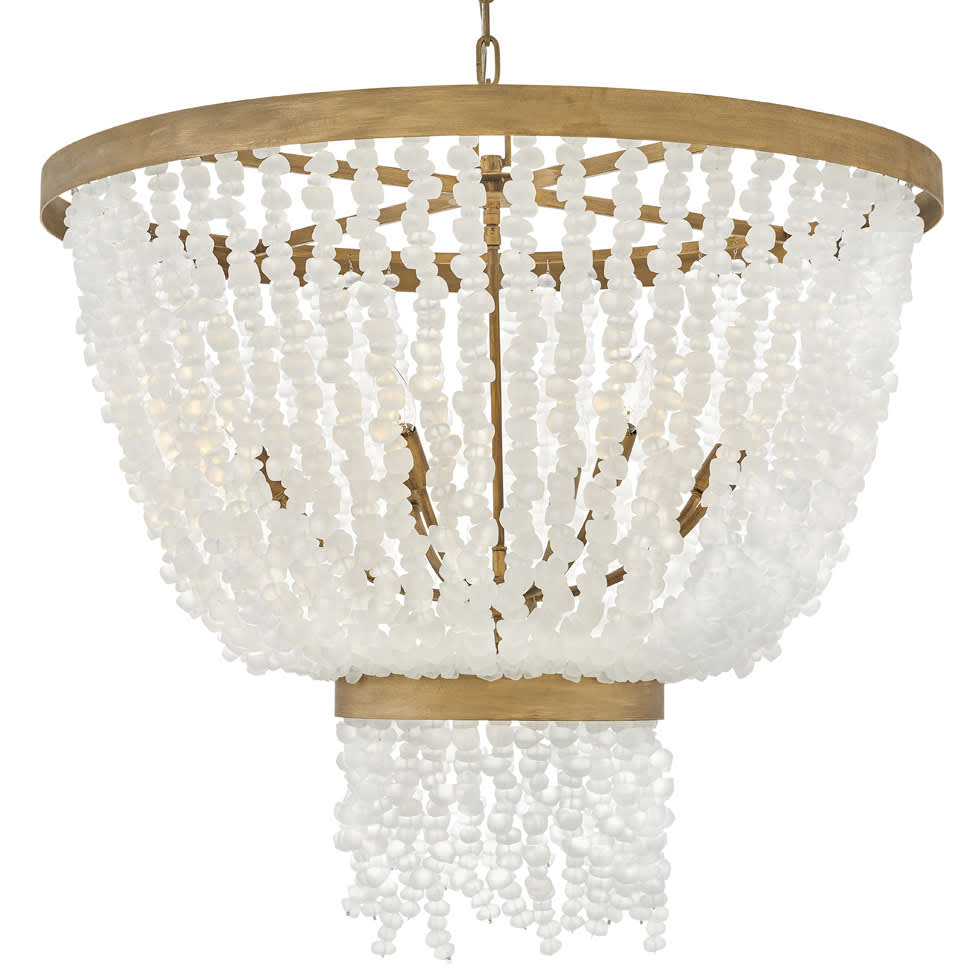 Dune 8 Light 32" Wide Beaded Waterfall Chandelier
